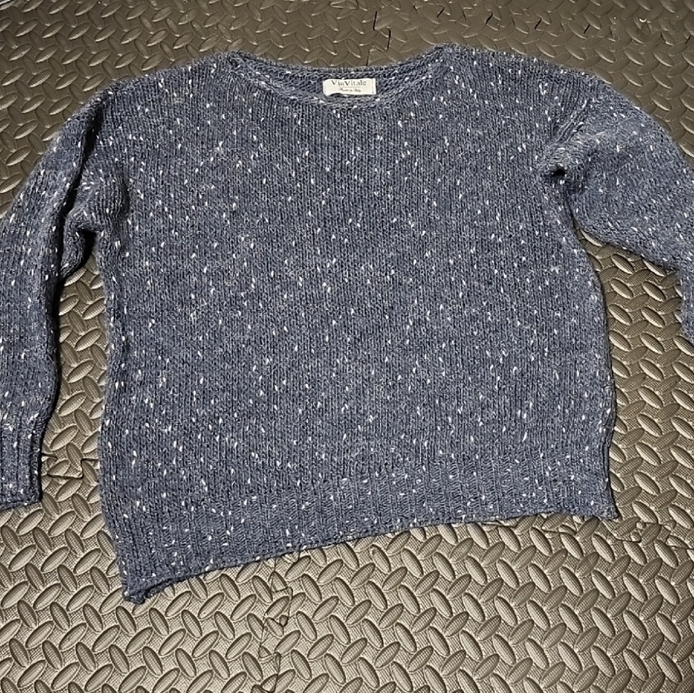 Made in Italy Wool Blend Speckled Sweater  S – Cozy Lightweight Knit Viavital